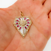 14K Gold Shield Pendant